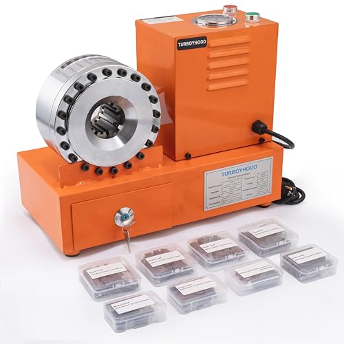 Electric Hydraulic Hose Crimper Tool with 8 Dies –...