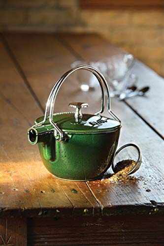 Staub Cast Iron 1-Qt Round Tea Kettle - Basil, Made In France #TOP4