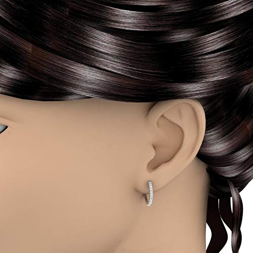 1/2 Carat Natural Diamond Hoop Earrings In 10K White Gold #TOP2