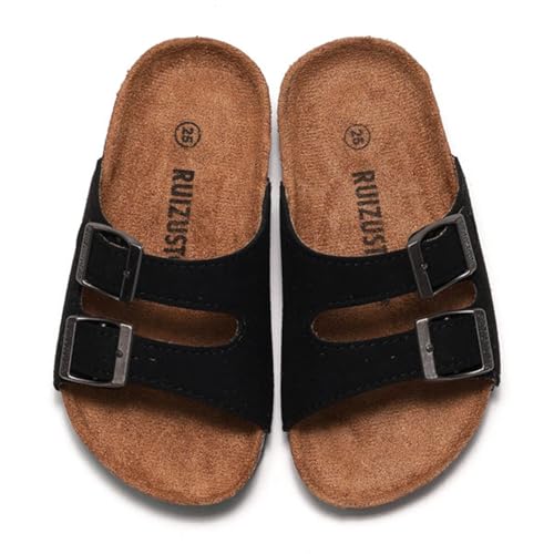 IWIHMIV Boys Girls Sandals with Cork Footbed Adjustable Strap Casual Slides Sandals Beach Open Toes Flat Slippers3