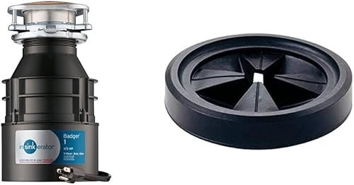 Vista 6 de InSinkErator Triturador de basura con cable, tejón 1, 1/3 HP alimentación continua y tapón de fregadero para trituradores de basura, acero