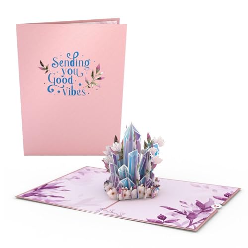Lovepop Everyday Pop-Up Card for Her and Him- 3D Thinking of You Greeting Cards for Boys, Girls, Men, Women - Sending Good Vibes - 5" x 7" Crystals - Blank Note Card & Envelope Included