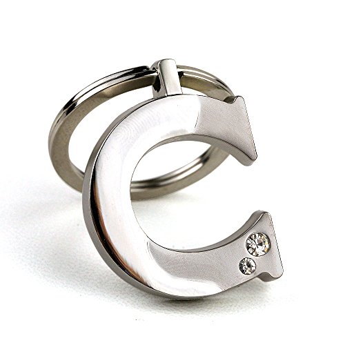 Cute Initial Letter C Key Ring with Pouch Bag Z77-M0716