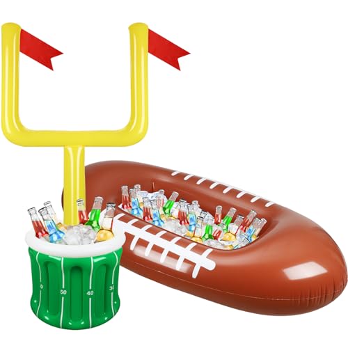 Zhanmai 2 Pcs Inflatable Football Drink Cooler Football Party Supplies Inflatable Cooler for Sports Party Favor Decorations