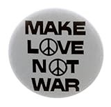 A&T Designs - Make Love Not War 1.25' Pinback Button Pin Peace Sign Hippie