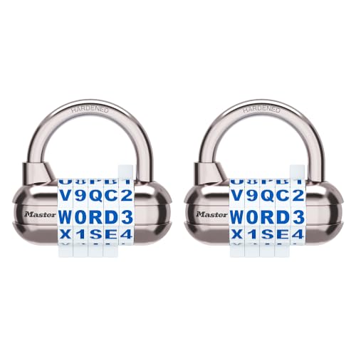 Image of Master Lock Locker Lock, Set Your Own Word Combination Padlock, White, 2 Pack, 1534WHTEC2