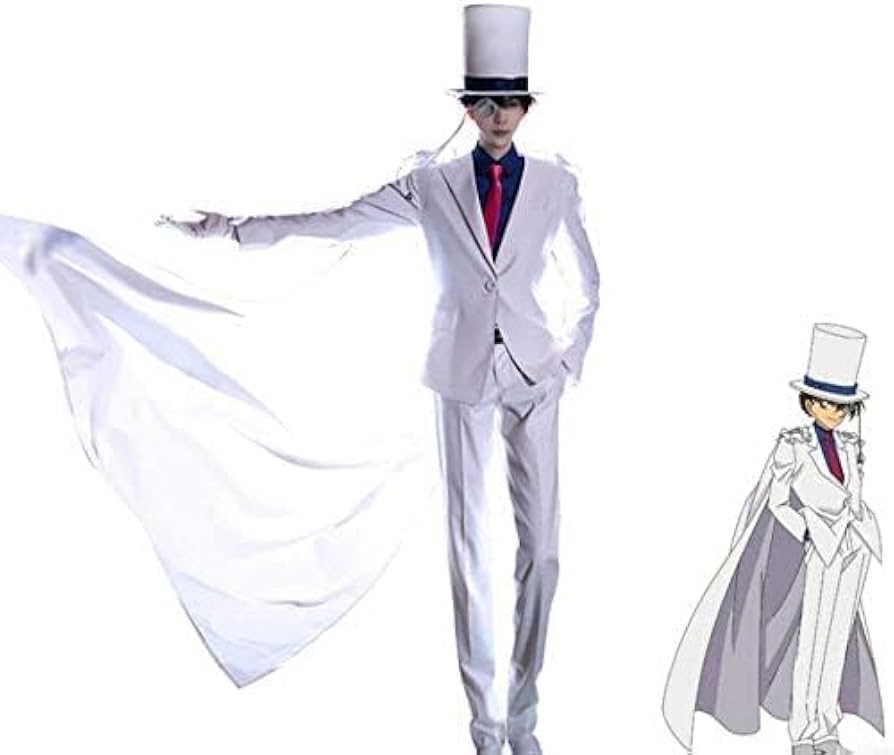 名探偵コナン　なりきり衣装　怪盗キッド　Mサイズ Amazon.co.jp: 怪盗キッド 黒羽快斗 コスプレ衣装 帽子付き 小物付き