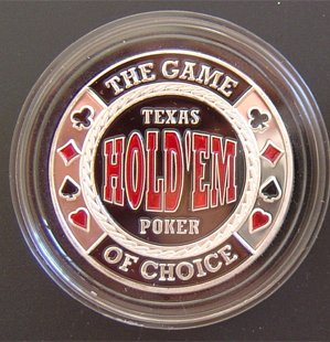 MRC POKER Hand Painted Poker Card Guard Protector - Texas Hold'em Poker Silver