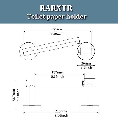 Image of RARXTR Brushed 2 Pack Toilet Paper Holder SUS304 Stainless Steel Double Post Pivoting Toilet Paper Roll Holder Wall Mounted Toilet Tissue Holder for Commercial Bathroom RV