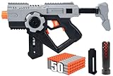 JakMean Electric Automatic Toy, Foam Soft Bullets Toy Blaster, 50 Darts, 20-Capacity Dart Cartridge, Toy Gift for Kids, Boys, Girls, Grey