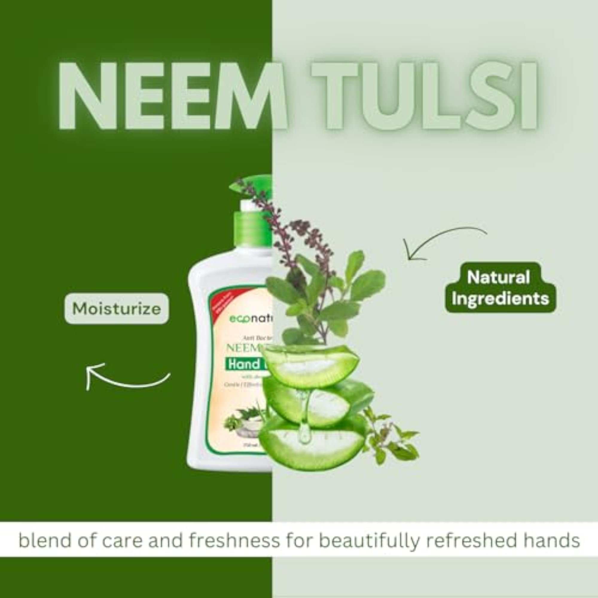 Econature Neem Tulsi Hand Wash with Aloe Extract, Pack of 2