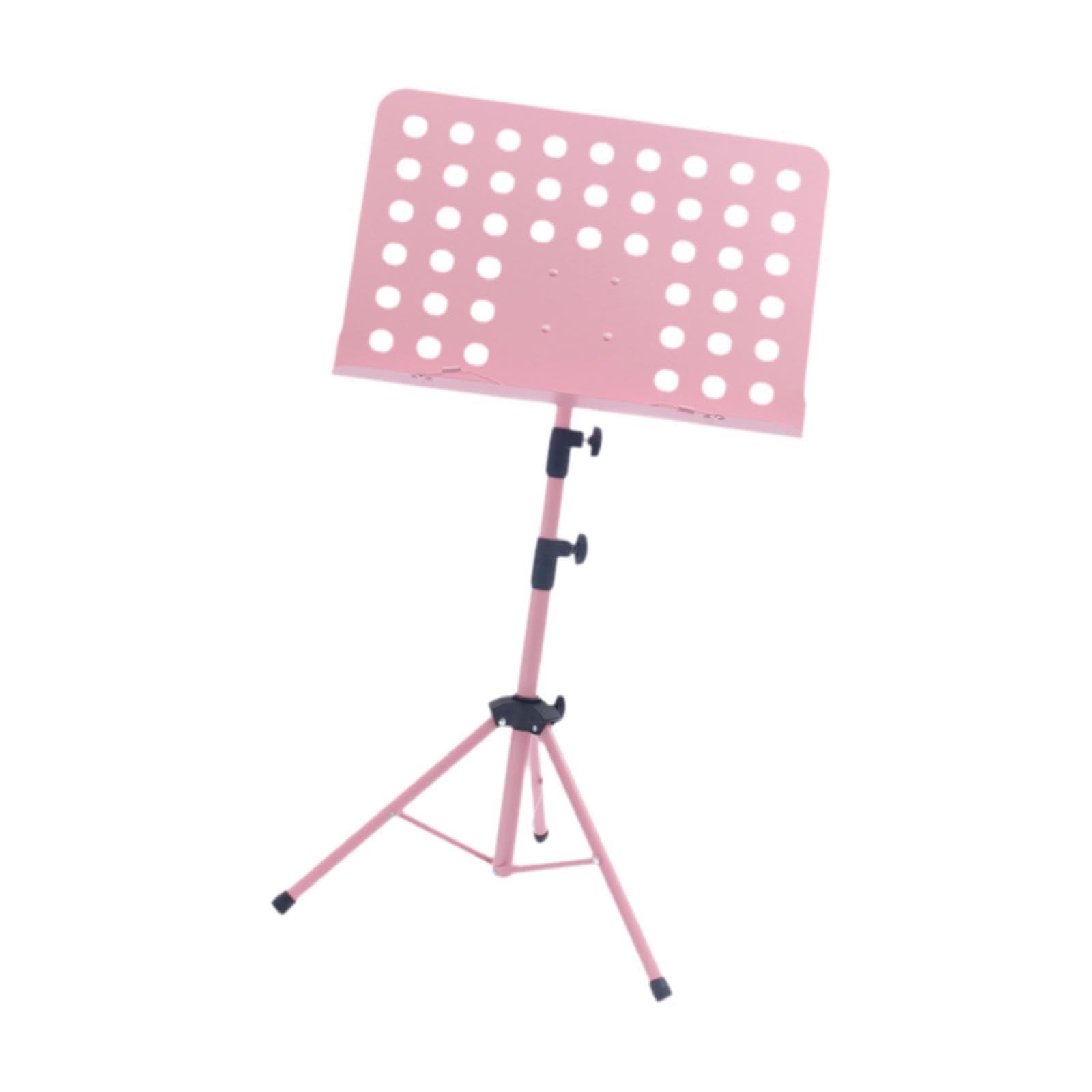 Atril para Partituras, Plegable, de Altura Regulable para Saxofonistas Y Músicos, Rosa