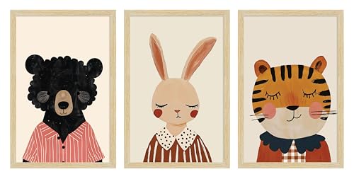 Image of ArtX Wall Paintings For Kids Room, Kids Room Wall Frame, Wall Decoration Items, 12x18 inch (A3+) Size, Multicolor, Synthetic Wood, Set Of 3