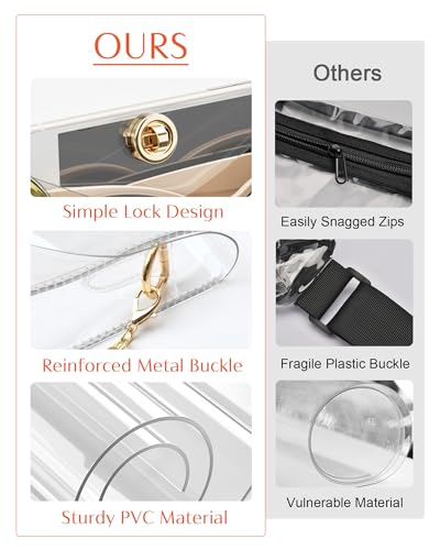 Image of BS-VOG Clear Purse for Women, Clear Bag for Stadium Events, Crossbody Bag Stadium Approved for Sports Concerts Outfits