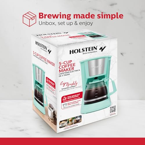 Holstein Housewares HH-0914701I 5-Cup Coffee Maker, Mint, 9.8x10x5.7 by Holstein Housewares - Image 5