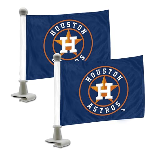 FANMATS 61844 Houston Astros Ambassador Car Flags - 2 Pack Mini Auto Flags, 4in X 6in, Perfect for Hood or Trunk