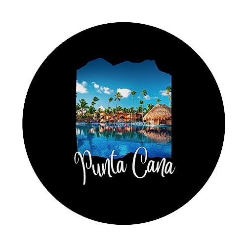 Punta Cana Republica Dominicana Dominican Republic Souvenir PopSockets Swappable PopGrip, Black - Image 3