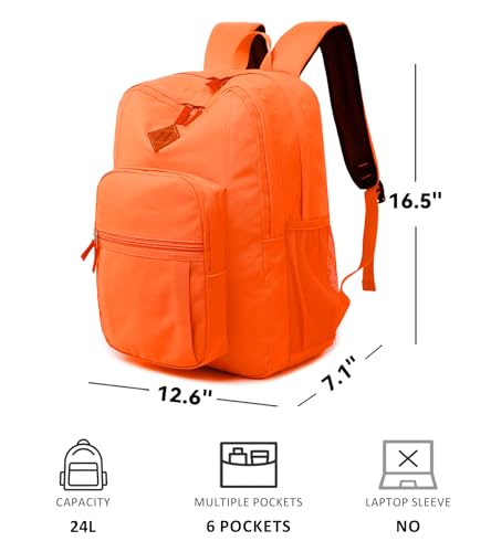 Image of abshoo Classical Basic Womens Travel Backpack For College Men Water Resistant Bookbag (Tangerine)