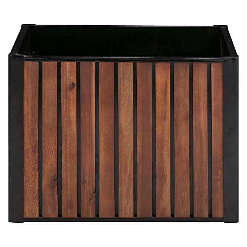 Grapevine Slat Wood Planter, Square, 17.7IN by Grapevine - Used condition - CA$33.59
