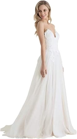 D/N Vestidos de novia de playa para novia, lentejuelas altas, sin mangas,  plisados, vestidos de novia largos para mujer : Ropa, Zapatos y Joyería -  Amazon.com