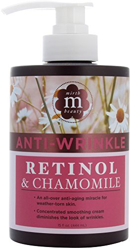 Mirth Beauty Retinol Cream for Face and Body. Anti-wrinkle cream with Retinol, Chamomile, and Aloe Vera. Large 15oz jar with pump