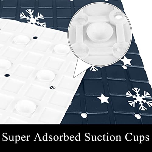Tapis de bain flocon de neige bleu pour éviter les chutes dans la douche