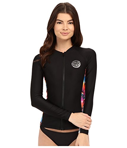 Rip Curl Women's Wetty Long-Sleeve Front-Zip UV Rashguard with Printed Side Panels