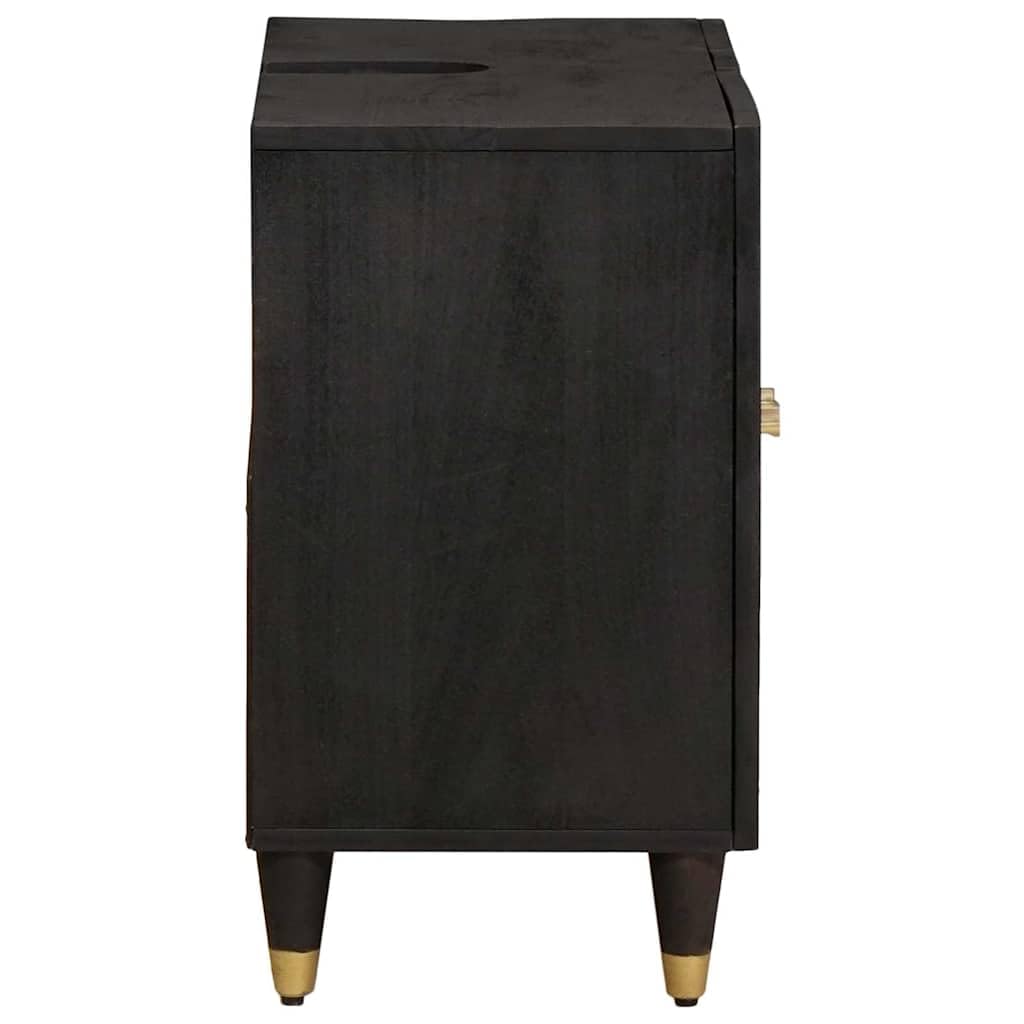SYDE Mobile da lavabo nero, 62 x 33 x 58 cm, in legno di mango massiccio