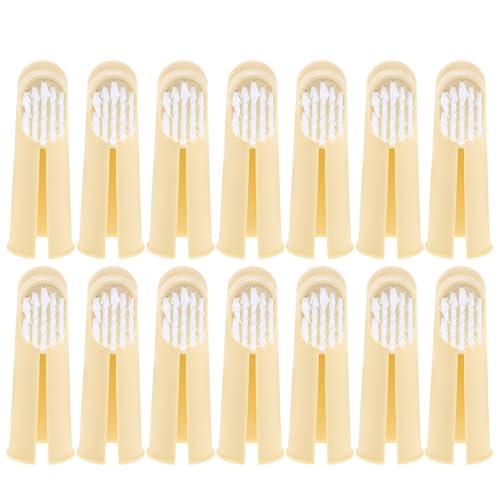 Brosses à dents en silicone de doigt beige poils souples nettoyage doux 50 u