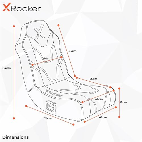 X-Rocker Sedia da gioco con licenza ufficiale PlayStation Geist 2.0, comoda seduta pieghevole da pavimento con altoparlanti, pelle PU per PS4, PS5, PC, cellulare, nero/blu - Sedia gaming - Immagine 1
