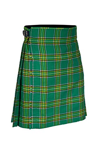 Allsafe Traders Scottish Men's Kilts Tartan Kilt Highland Light Weight Value Kilt (Irish Heritage, 34''-36'' Belly Button)