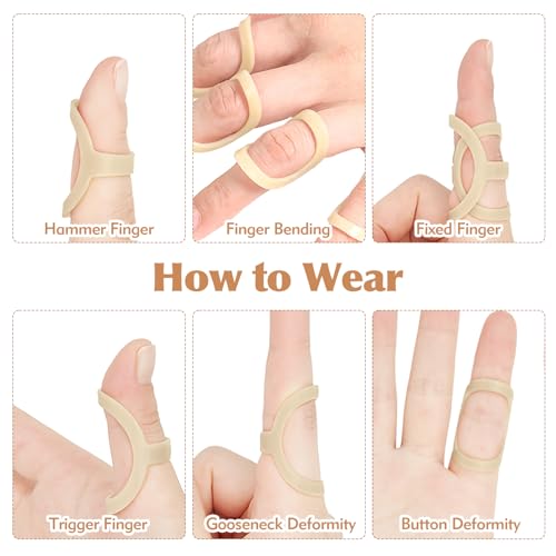 7pcs Oval Finger Splint and 5pcs Finger Sleeve, Thumb Splint, Thumb Brace Lightweight Trigger Finger Splint Brace for Joint Fixation, Trigger Finger, Mallet Finger (Size 6/7/8/9/10/11/12) - Image 3