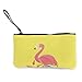 Produktbild N/C Flamingo-Vogel-Design auf Hintergrund, niedliches Leinen, Münzfach, Reißverschluss, Handschlaufe, Make-up-Federmäppchen für Frauen und Mädchen, personalisierbar