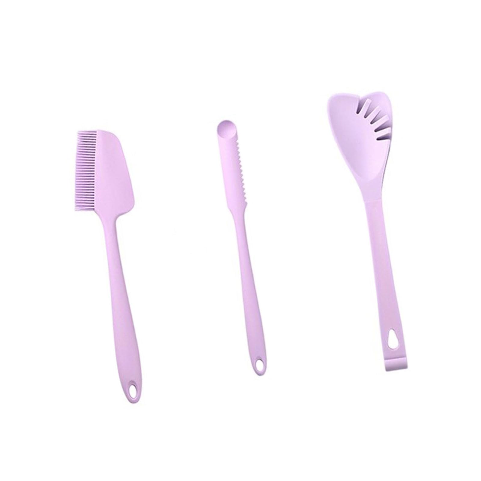 HZBB 3Pcs Silicone Baking Scrapers Set, Heatproof Flexible Utensils with Grip for Mixing Dough & Frostings, Dishwasher Safe Multipurpose Silicones Scrapers for Baking