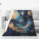 WZYCWB Painting Planet Micro-Fleece-Bettdecke, Isolierung, langlebig, Klimaanlagendecke, Bett, Kino,...