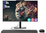 Lenovo All-in-One Desktop with Intel 4-Core Processor| 24 inch Full HD Display| 16GB DDR4 RAM, 256GB PCIe SSD| WiFi 6| Bluetooth| HDMI, USB, Ethernet Ports| Windows 11 Pro| For Business & Personal Use