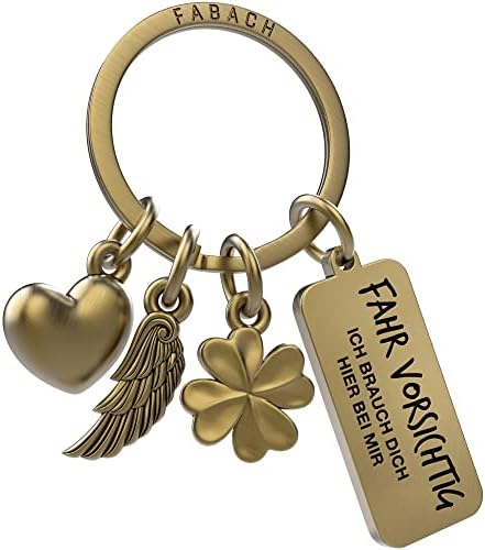 Porte-clés Ange Gardien Avec 3 Breloques Gravées - Cadeau Conduite Prudente Pour Voiture, Permis, Anniversaire