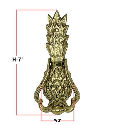 Solid Brass Sleek Pineapple Door Knocker; Beautifully Constructed With A Height Of 7” X 3”Width. Lightweight Door Knocker That Boasts A Shiny Brass Gold Finish. #TOP3