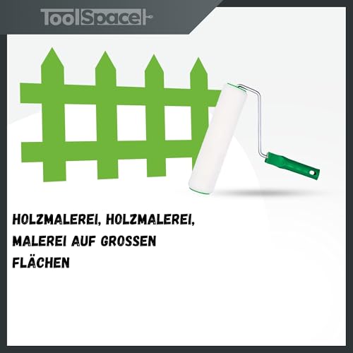 ToolSpace Velours Lackwalze - Φ50 mm - 25 cm - Fußboden und Möbelroller - Lackrollen für Lacke - Schaumwalze, Farbrolle für Holz, Streichen von Möbeln - Epoxidfarben Polyesterharze - Extrem Haltbar