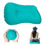 aninako ポータブルクッション レジャーシート 厚手 エアー 座布団 キャンプ 枕 お尻が痛くならない 折りたたみ式 押すと自動的に膨らみます 軽量 コンパクト 防水 防湿 アウトドア キャンプ アウト ピクニック スタジアム 登山 スポーツ観戦 旅行 飛行機 快適グッズ (緑)