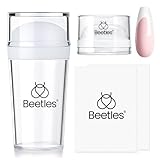 Beetles Nail Stamp, 4Pcs French Tip Tool Easy Manicure Nail Stamper Single Head Soft Silicone Long & Short French Tip Stamp Tool with 2Pcs Nail Scraper Decorations Gift for Women