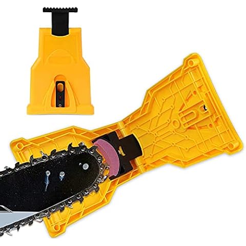 Portable Teeth Chainsaw Sharpener, Proprietary Bar-Mount Chain Saw Fast Sharpening Tool Bar Mounted Chainsaw Teeth Sharpener Fit for 14/16/18/20 Inches Two Holes Chain Saw Bar Cover