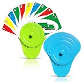 OAKENCREST 2 Stück Kartenhalter Kinder, 2 Farben Spielkartenhalter, Plastic Reusable Kartenhalter Spielkarten, Geeignet für Alle Arten von Kartenspielen, für Senioren, Erwachsene und Kinder, Blau Grün