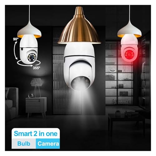 Kamera Z Żarówką 3MP E27 WiFi Baby Monitor 1/2/3 Szt. Automatyczne Śledzenie Wewnętrzny Nadzór Wideo Bezpieczeństwa W Domu Dobra Jakość Obrazu(2PCS Camera Add 64G)