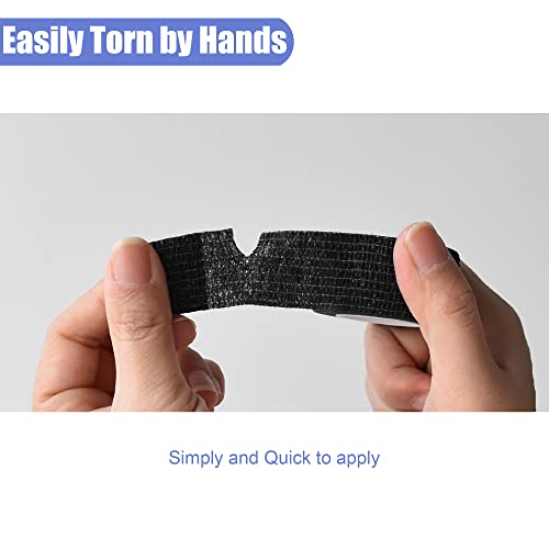 Gondiane 9 Pack 1" x 5 Yards Self Adhesive Bandage Wrap Self Stick Wrap for Ankle, Wrist, Finger, Sports, Breathable Cohesive Vet Tape for Pets (Black) - Image 6