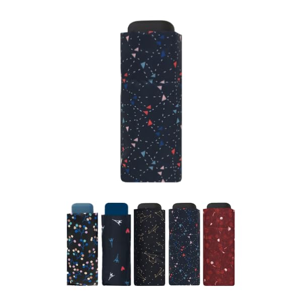 SMATI Mini paraguas plegable compacto - Tamaño de bolsillo 18cm, a prueba de viento, 200g ultraligero, manual, Paraguas de viaje, Paraguas de mujer, KITE-FLYER AZUL