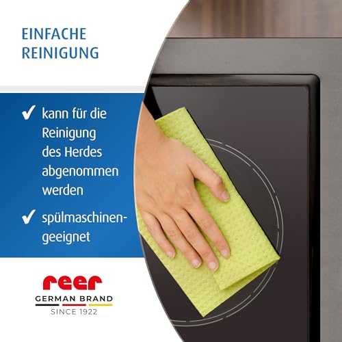 reer CLASSIC Herdschutzgitter aus Edelstahl | 65 cm | spühlmaschinenfestes Herdgitter | stabile Herdsicherung ohne Bohren | Kinder Herdschutz | Kindersicherung für Ceranfeld & Induktion