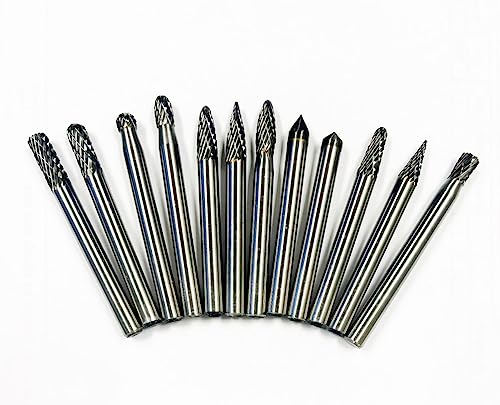 Set de 12 fresas de carburo de doble corte 1/4 pulg HHIP miniatura 3