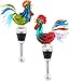 Classic Rooster Glass Art Wine Bottle Stopper Set of 2 Poultry Barnyard Fowl