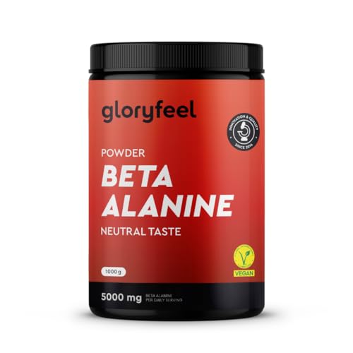 Beta Alanina en polvo 1000g - 5000mg por porción - Pre Workout para 7 meses - Aminoácido vegano en alta dosis - Beta Alanina +99% Pura, sin aditivos y sabor neutro - Calidad probada en laboratorio